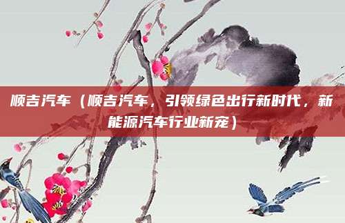 顺吉汽车(顺吉汽车,引领绿色出行新时代,新能源汽车行业新宠)
