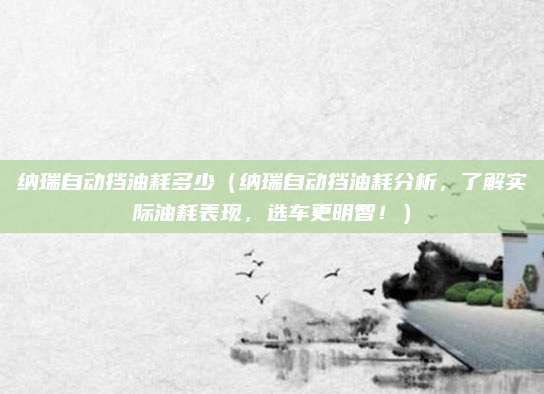 纳瑞自动挡油耗多少(纳瑞自动挡油耗分析,了解实际油耗表现,选车更明智!)