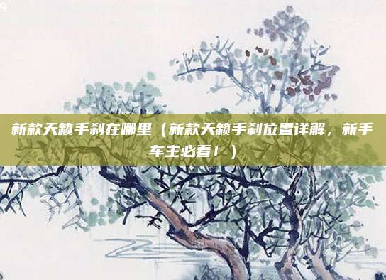 新款天籁手刹在哪里(新款天籁手刹位置详解,新手车主必看!)