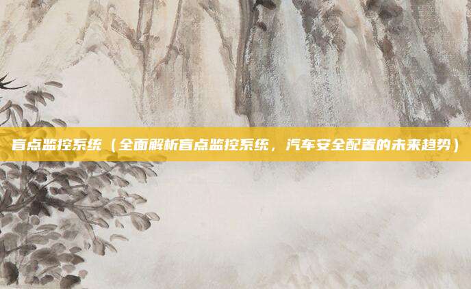 盲点监控系统(全面解析盲点监控系统,汽车安全配置的未来趋势)