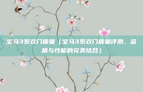 宝马3系双门质量（宝马3系双门质量评测，品质与性能的完美结合）