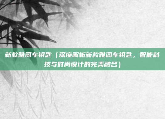 新款雅阁车钥匙(深度解析新款雅阁车钥匙,智能科技与时尚设计的完美融合)