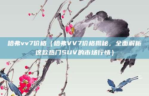 哈弗vv7价格(哈弗VV7价格揭秘,全面解析这款热门SUV的市场行情)