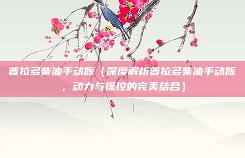 普拉多柴油手动版(深度解析普拉多柴油手动版,动力与操控的完美结合)