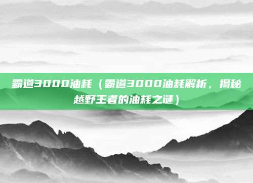 霸道3000油耗(霸道3000油耗解析,揭秘越野王者的油耗之谜)