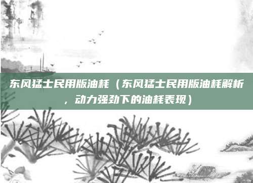 东风猛士民用版油耗(东风猛士民用版油耗解析,动力强劲下的油耗表现)