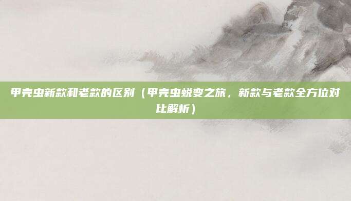 甲壳虫新款和老款的区别(甲壳虫蜕变之旅,新款与老款全方位对比解析)
