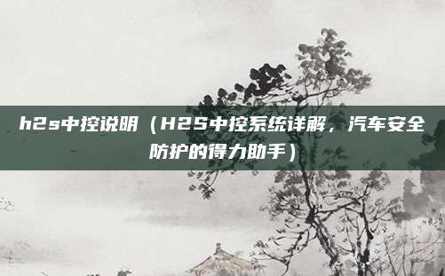 h2s中控说明(H2S中控系统详解,汽车安全防护的得力助手)