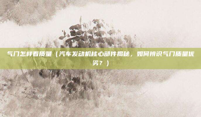 气门怎样看质量(汽车发动机核心部件揭秘,如何辨识气门质量优劣?)