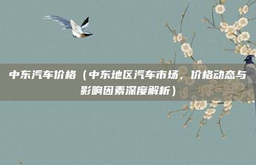 中东汽车价格(中东地区汽车市场,价格动态与影响因素深度解析)