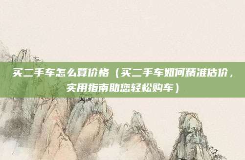 买二手车怎么算价格(买二手车如何精准估价,实用指南助您轻松购车)