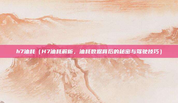 h7油耗(H7油耗解析,油耗数据背后的秘密与驾驶技巧)