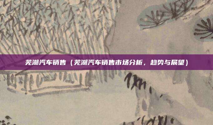 芜湖汽车销售(芜湖汽车销售市场分析,趋势与展望)