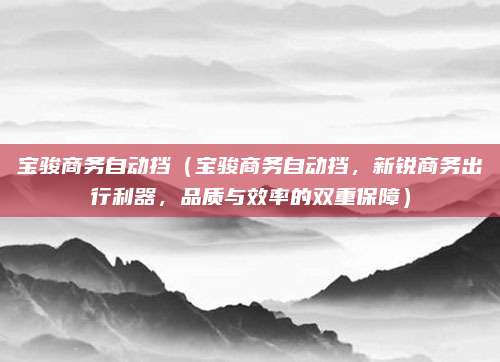 宝骏商务自动挡(宝骏商务自动挡,新锐商务出行利器,品质与效率的双重保障)