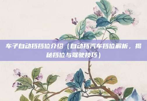 车子自动挡挡位介绍(自动挡汽车挡位解析,揭秘挡位与驾驶技巧)