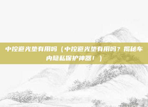 中控避光垫有用吗(中控避光垫有用吗?揭秘车内隐私保护神器!)