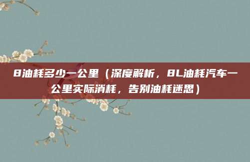 8油耗多少一公里(深度解析,8L油耗汽车一公里实际消耗,告别油耗迷思)