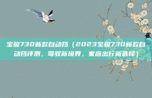 宝骏730新款自动挡(2023宝骏730新款自动挡评测,驾驭新境界,家庭出行新选择)