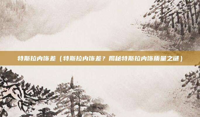 特斯拉内饰差(特斯拉内饰差?揭秘特斯拉内饰质量之谜)