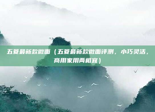 五菱最新款微面(五菱最新款微面评测,小巧灵活,商用家用两相宜)