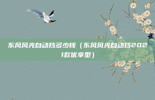 东风风光自动挡多少钱(东风风光自动挡2021款优享型)