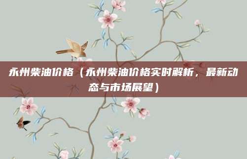 永州柴油价格(永州柴油价格实时解析,最新动态与市场展望)
