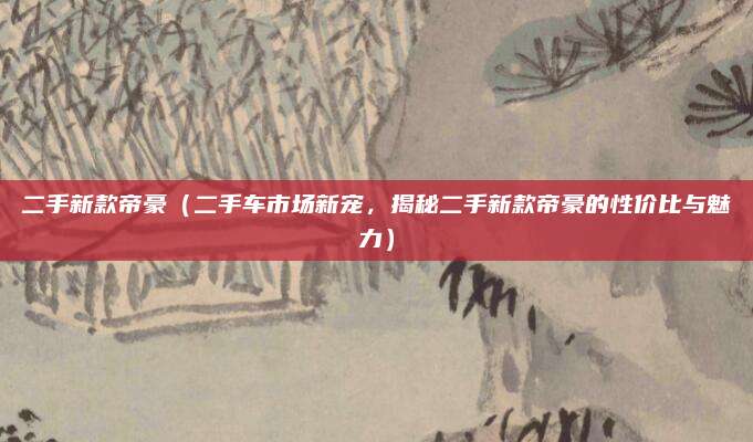 二手新款帝豪(二手车市场新宠,揭秘二手新款帝豪的性价比与魅力)