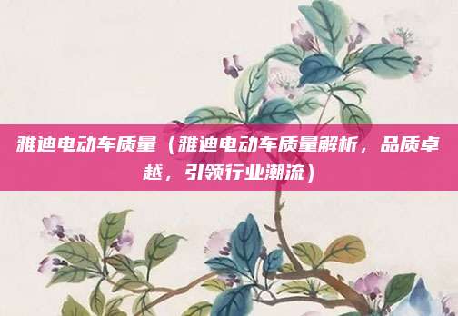 雅迪电动车质量(雅迪电动车质量解析,品质卓越,引领行业潮流)