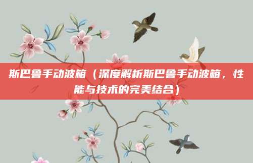 斯巴鲁手动波箱(深度解析斯巴鲁手动波箱,性能与技术的完美结合)
