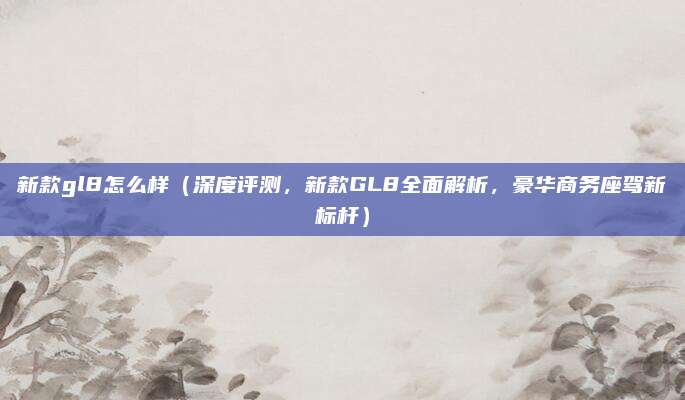新款gl8怎么样（深度评测，新款GL8全面解析，豪华商务座驾新标杆）