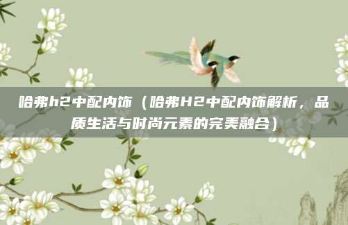 哈弗h2中配内饰(哈弗H2中配内饰解析,品质生活与时尚元素的完美融合)