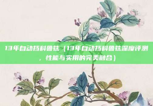 13年自动挡科鲁兹(13年自动挡科鲁兹深度评测,性能与实用的完美融合)