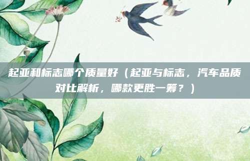 起亚和标志哪个质量好(起亚与标志,汽车品质对比解析,哪款更胜一筹?)