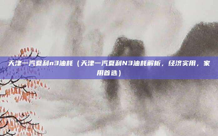 天津一汽夏利n3油耗(天津一汽夏利N3油耗解析,经济实用,家用首选)