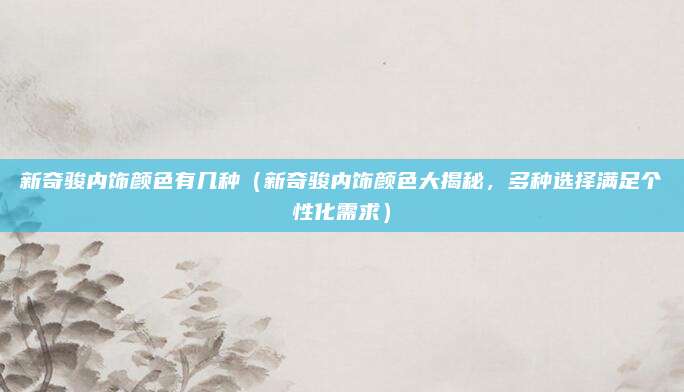 新奇骏内饰颜色有几种(新奇骏内饰颜色大揭秘,多种选择满足个性化需求)