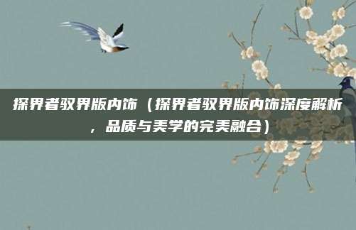 探界者驭界版内饰(探界者驭界版内饰深度解析,品质与美学的完美融合)