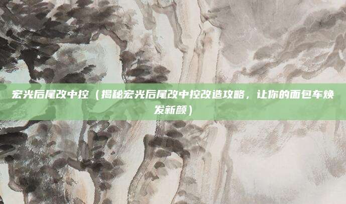 宏光后尾改中控（揭秘宏光后尾改中控改造攻略，让你的面包车焕发新颜）