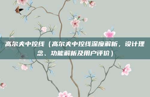 高尔夫中控线（高尔夫中控线深度解析，设计理念、功能解析及用户评价）