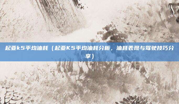 起亚k5平均油耗（起亚K5平均油耗分析，油耗表现与驾驶技巧分享）