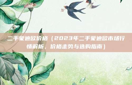 二手蒙迪欧价格（2023年二手蒙迪欧市场行情解析，价格走势与选购指南）