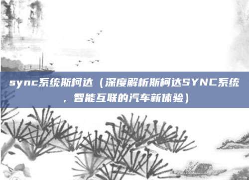 sync系统斯柯达（深度解析斯柯达SYNC系统，智能互联的汽车新体验）