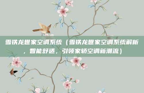 雪铁龙世家空调系统（雪铁龙世家空调系统解析，智能舒适，引领家轿空调新潮流）