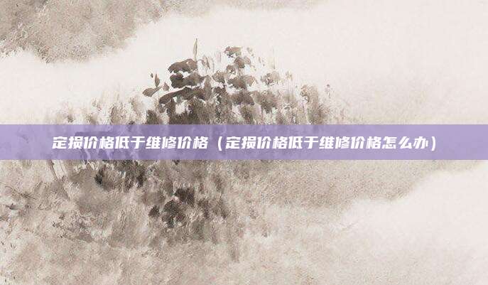定损价格低于维修价格(定损价格低于维修价格怎么办)