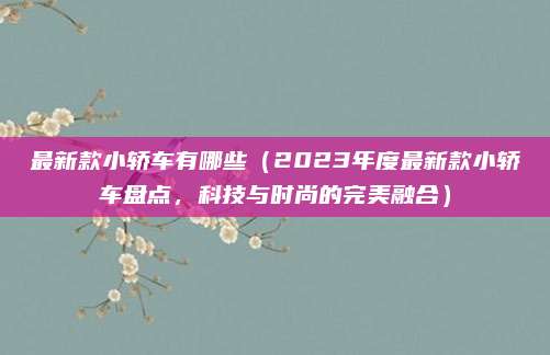 最新款小轿车有哪些（2023年度最新款小轿车盘点，科技与时尚的完美融合）