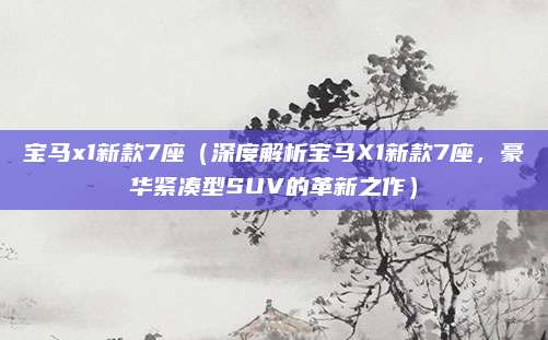 宝马x1新款7座（深度解析宝马X1新款7座，豪华紧凑型SUV的革新之作）