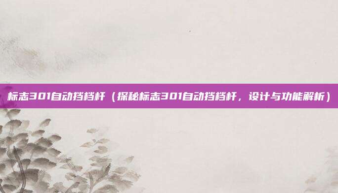 标志301自动挡档杆（探秘标志301自动挡档杆，设计与功能解析）