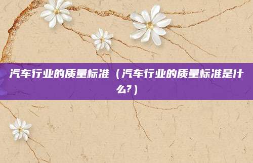 汽车行业的质量标准(汽车行业的质量标准是什么?)
