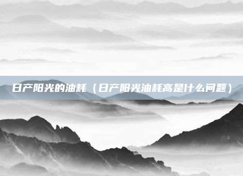 日产阳光的油耗(日产阳光油耗高是什么问题)