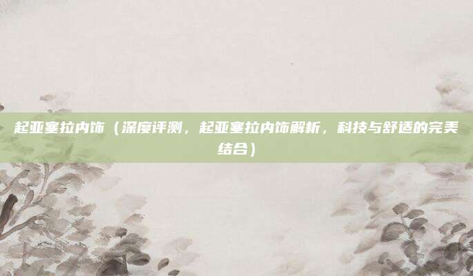 起亚塞拉内饰(深度评测,起亚塞拉内饰解析,科技与舒适的完美结合)