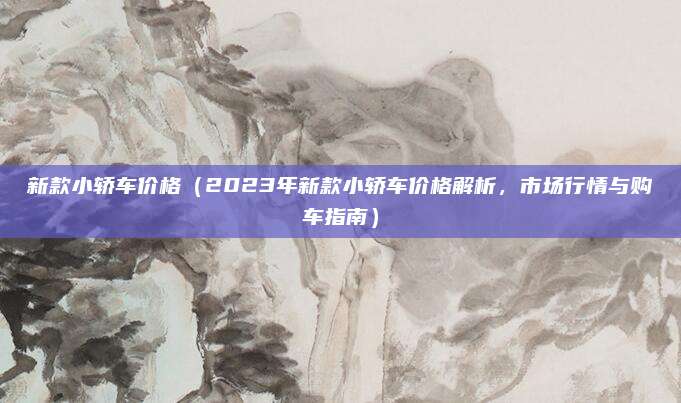 新款小轿车价格（2023年新款小轿车价格解析，市场行情与购车指南）